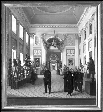 Рис. 1. Н.А. Бурдин. Зала в Оружейной палате в Москве 1844. Холст, масло. ГИМ 
