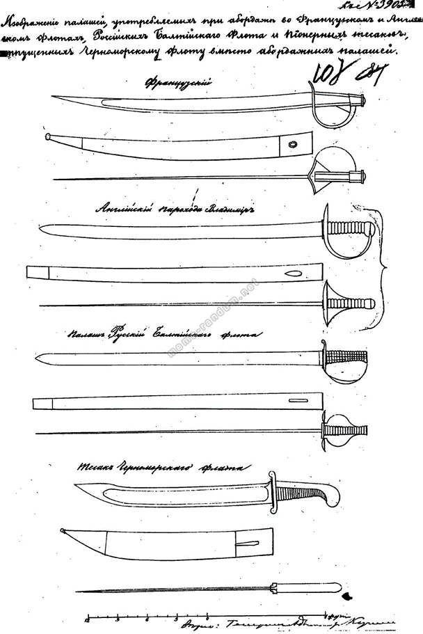 А.Л. Устьянов (Санкт-Петербург) АБОРДАЖНЫЕ ПАЛАШИ ОБРАЗЦА 1854 ГОДА  ДЛЯ ЧЕРНОМОРСКОГО ФЛОТА