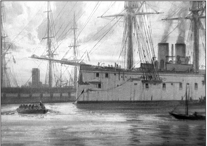 Рис. 7. Кирхер, Александр. 1889: Blockade von Afrika (Блокада Африки). Иллюстрация из альбома «Deutschlands flotte». Фрагмент. ЦВММ 