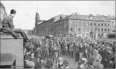 фотография. Рис. 3. Они хотели увидеть Ленинград. Они увидели его. Пленных фашистов ведут по Невскому проспекту
