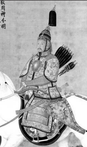 Рис. 4. Портрет императора Хунли (девиз правления Цяньлун) (1735–1796) в доспехах «для большого смотра» войск, вторая половина XVIII в.