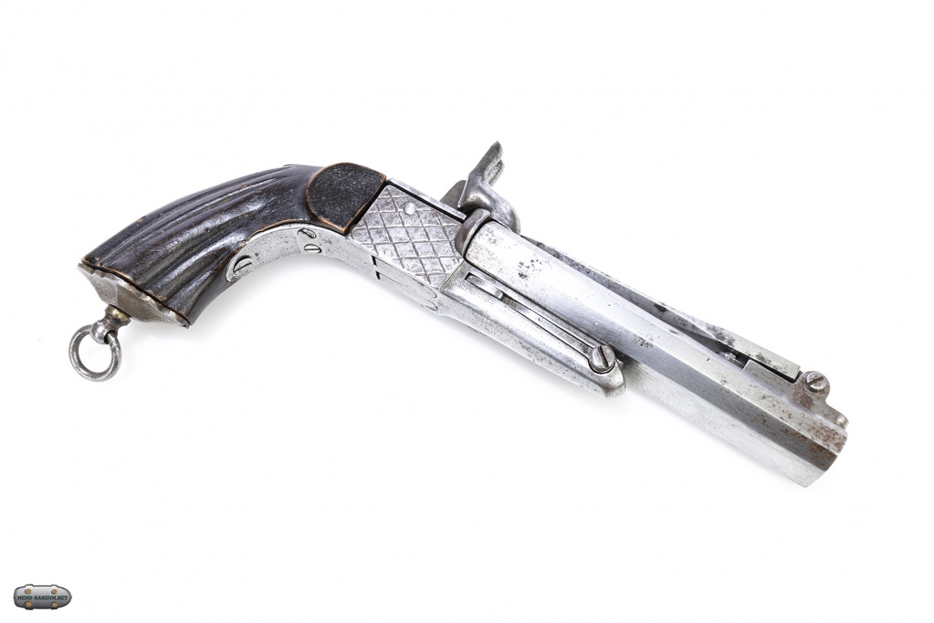 pinfire double barrel pistol boxlock
