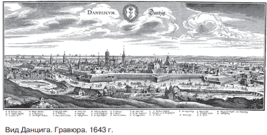 Вид Данцига. Гравюра 1643 г.