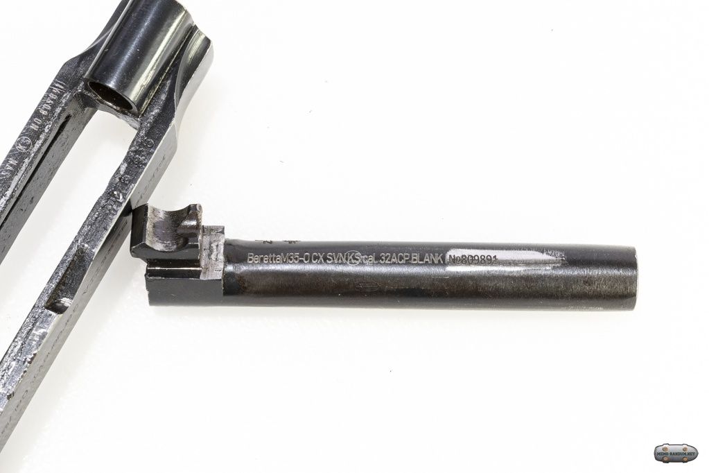 beretta_M35 на стволе нанесена лазерная современная маркировка BerettaM35-O CX 32 ACP BLANK
