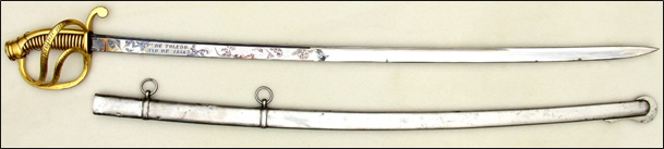 Сабля кавалерийская офицерская обр. 1827 г., золотое оружие