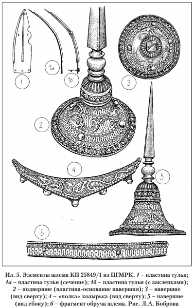 ил.5 Элементы шлема КП 25849\1 из ЦГМРК