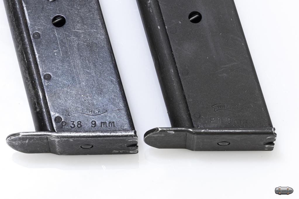 Два магазина Walther P38. один с воронением, второй с фосфатированием. надписи на магазине
