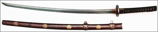 Рис. 5. Японский меч со сборной косираэ (оправой) XIX в., клинок первой половины XVII в. (?) (ВИМАИВиВС, инв. № 0116/967)