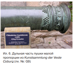 Ил. 6. Дульная часть пушки малой пропорции из Kunstsammlung der Veste Coburg (nv.#G9)