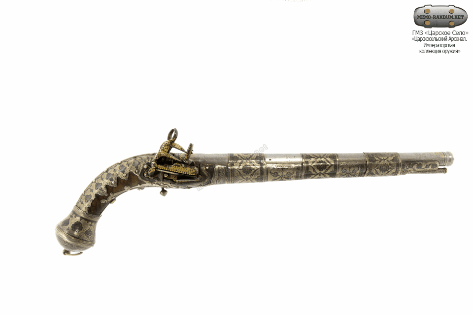 Пистолет кавказский кремнёвый. Инв.№ ЕД-32-III/ЦС КП-14932 обзор 360