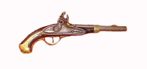 4. Пистолет кремневый офицерский (предположительно) образца 1809 г. В частных коллекциях можно встретить пистолеты, которые изготовлены еще до 20-ых годов 19 века, внешне напоминающие модель 1839 г. По одной версии это и есть офицерская модель пистолета образца 1809 г., хотя возможно, что и пистолеты модели 1839 г. изготавливались с использованием кремневых замков от модели 1809 года.