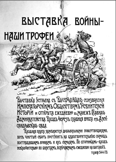 Выставка войны – наши трофеи. Плакат. 1915 г. Петроград