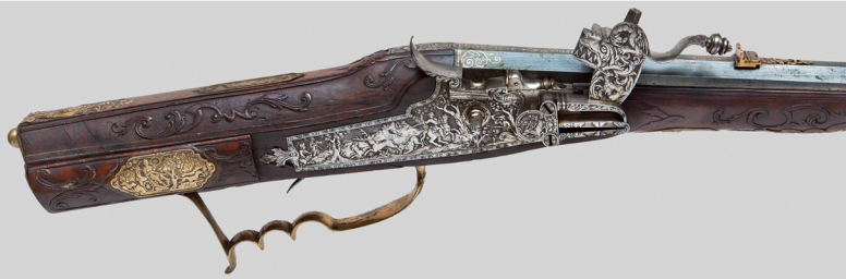 Ил. 3. Колесный штуцер. Чехия, Прага, мастер Иоганн Игнациус Позер, 1720-е гг. ГМЗ «Гатчина», инв. № ГДМ-353-IX Ил. 3. Колесный штуцер. Чехия, Прага, мастер Иоганн Игнациус Позер, 1720-е гг. ГМЗ «Гатчина», инв. № ГДМ-353-IX