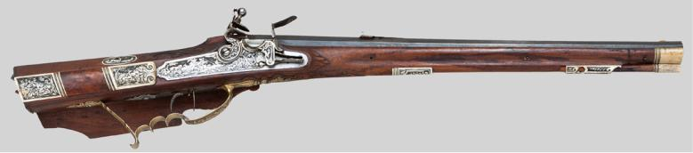 Ил. 9. Кремневый штуцер. Чехия, Лейтмеритц (Литомержице), мастер Франц Антон Перет, 1730–1740-е гг. ГМЗ «Гатчина», инв. № ГДМ-354-IX Ил. 9. Кремневый штуцер. Чехия, Лейтмеритц (Литомержице), мастер Франц Антон Перет, 1730–1740-е гг. ГМЗ «Гатчина», инв. № ГДМ-354-IX