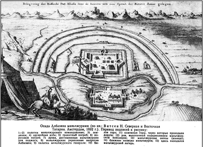 Рис. 4. Осада Албазинского острога. Китайская гравюра. Александров В.А. Россия на Дальневосточных рубежах (Вторая половина XVII в.). Хабаровск, 1984. С. 153 