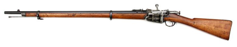 Ил. 8 б. 4,2-лин. магазинная переделочная винтовка системы Бердана-Игнатовича модели 1886 г., магазин с прорезями в корпусе для изучения внутреннего устройства (общий вид), инв. № ВИМАИВиВС 5/285, зав. № 7983 Ил. 8 б. 4,2-лин. магазинная переделочная винтовка системы Бердана-Игнатовича модели 1886 г., магазин с прорезями в корпусе для изучения внутреннего устройства (общий вид), инв. № ВИМАИВиВС 5/285, зав. № 7983