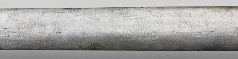 Ил. 3. Надпись, вытравленная на внутренней стороне клинка 